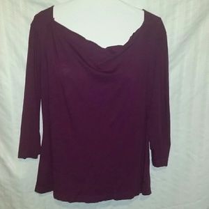 DrapeNeck Tee 3/4 length sleeve